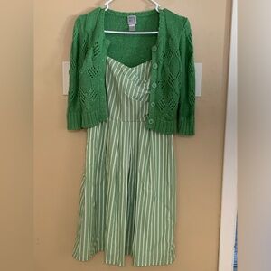 Maurice’s vertical striped spaghetti strap casual midi dress